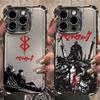 ГОРЯЧИЙ Новый Аниме Берсерк Гатс Покрытие Чехол для Телефона Для iPhone 17 17e 16 15 14 13 12 11 Pro Max X XR XSMax Mini Air Plus Противоударный