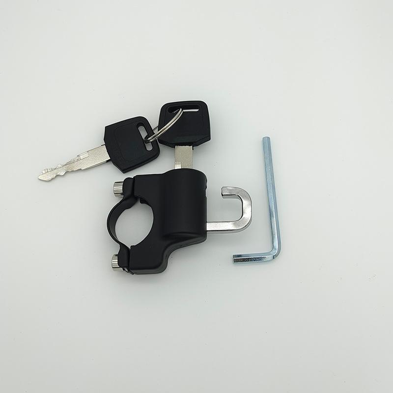1 Комплект Крепление на Руль Мотоцикл Электромотоцикл Универсальный Замок Безопасности Металлический Замок Противоугонный Замок для Шлема 22 мм-26 мм С Ключами