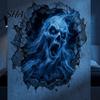 Removable Broken Wall Monster Decals Halloween 3D Decal, Breakout Illusion Sticker with Skull Ghost, Spooky Quick Scene Transformation Room Decor for