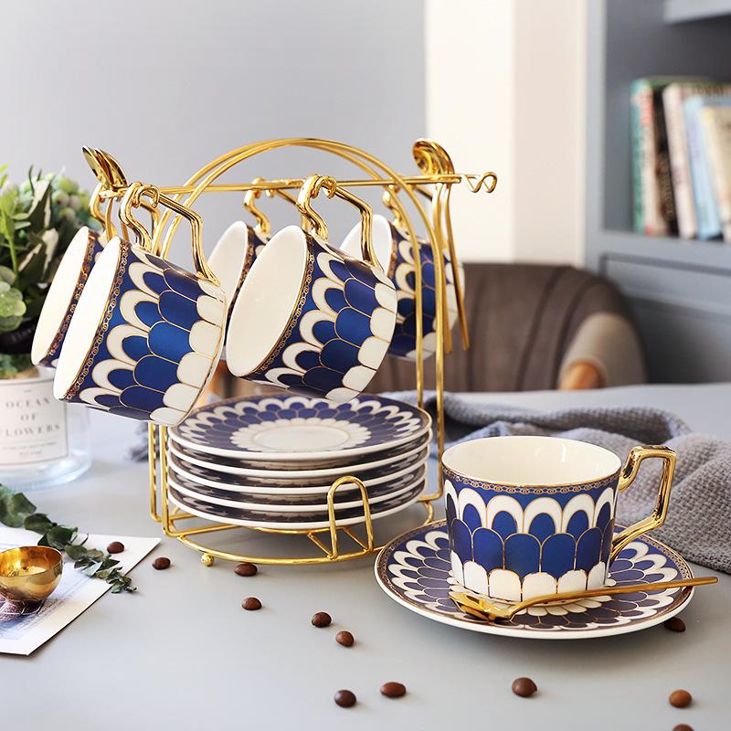 British Style Ceramic Cup Coffee Cup Set Afternoon Tea Tea Set Creative Cup Household With Saucer Spoon Holder