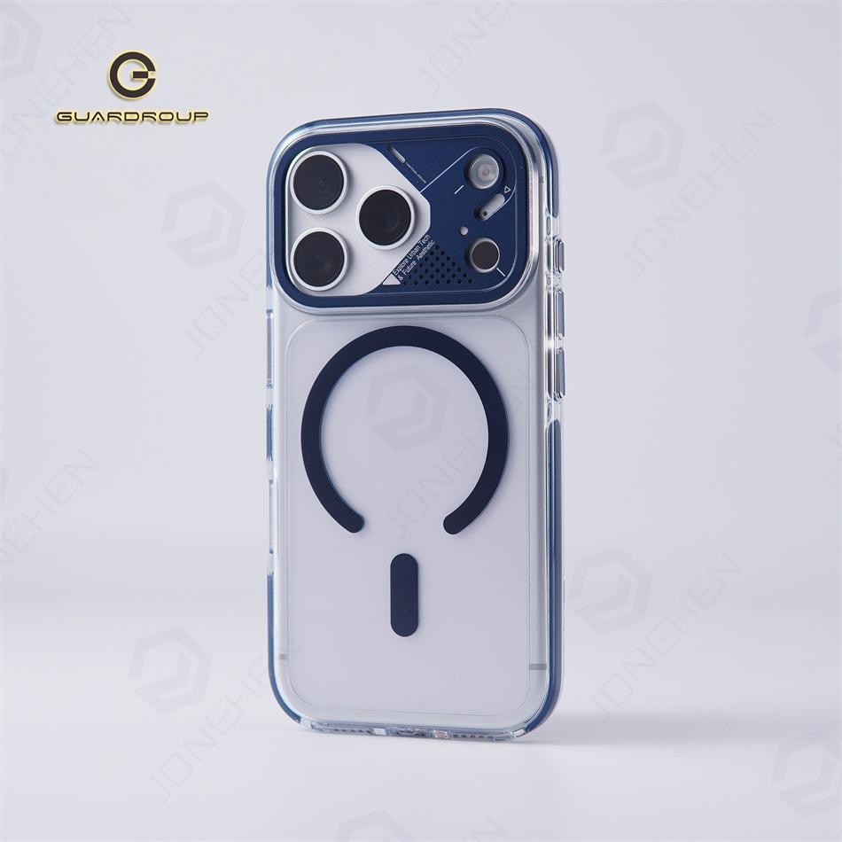 Luxury Transparent For Magsafe Magnetic Case For 17 Pro Max 17pro Technology Style Metal Lens Protection Clear Hard Cover