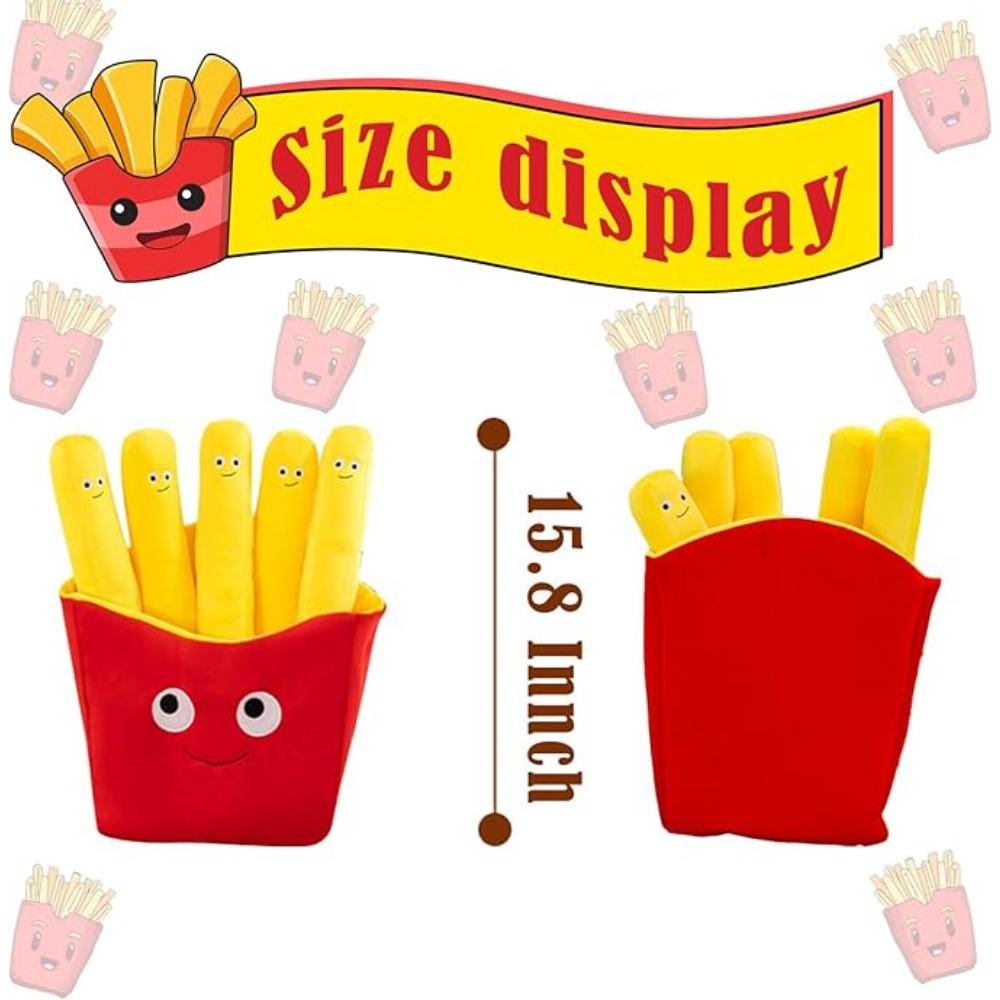 1 шт. Мягкая и пушистая плюшевая подушка с начинкой в виде забавной еды, приятная и неотразимая, идеальный подарок для детей и друзей (Картофель фри, Гамбург, 40 см)