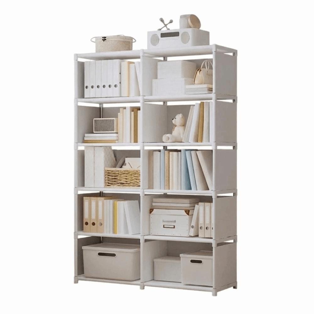 Durable Multilayer Bookshelves Cases 5/6 Tiers Cube Storage Organizer Metal Shoe Rack  Storage