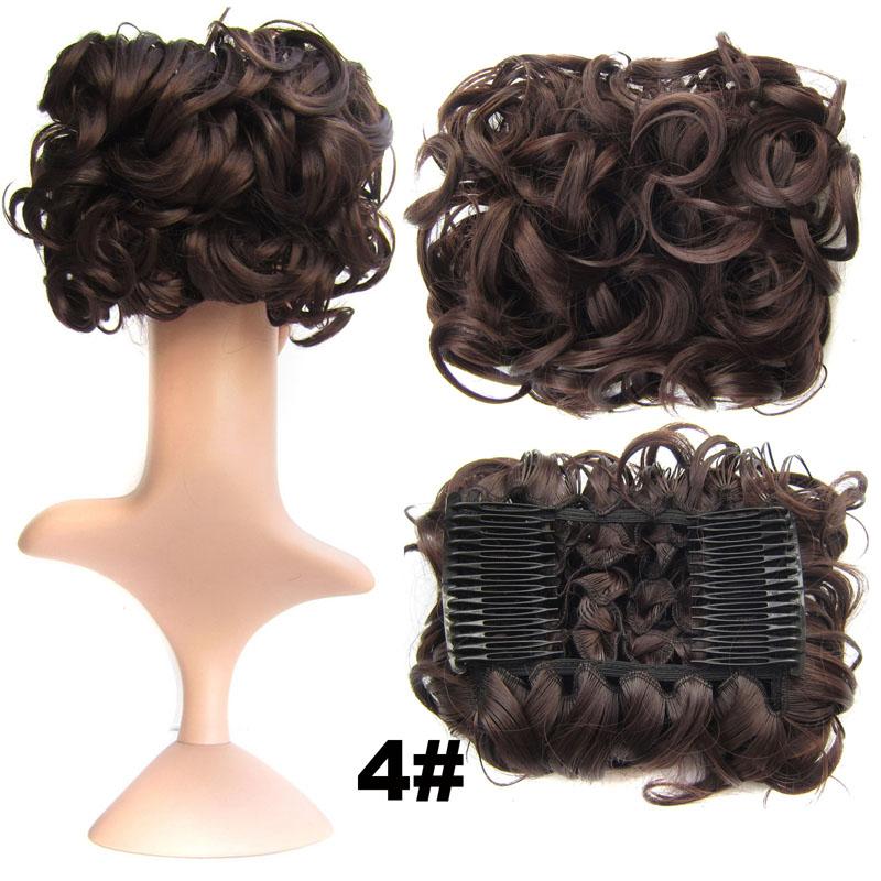 Curly Hair Chignons Hair Bun Claw Clip On Hair Wedding Retro Style