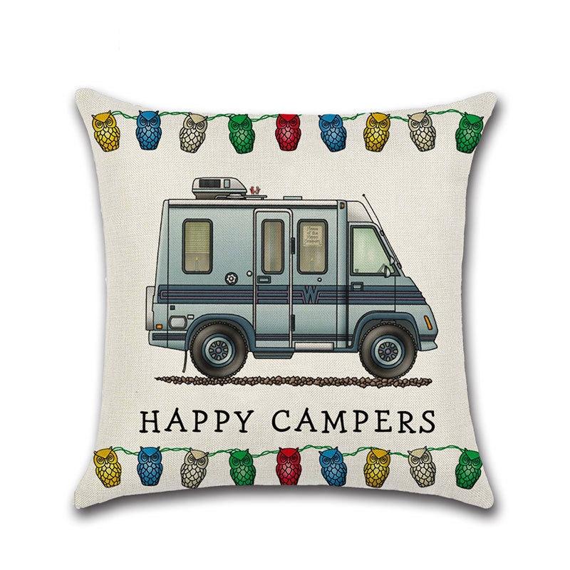 Декоративная наволочка на подушку-плед для дивана Happy Campers, идеально подходящая для домашнего декора