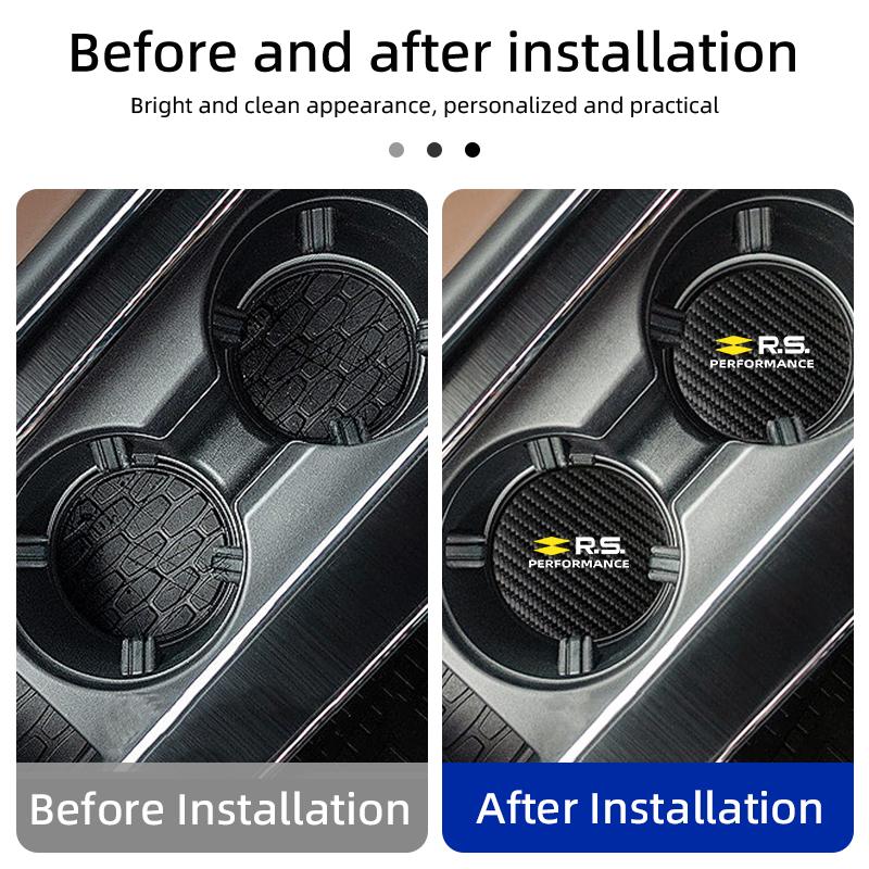Car Coaster Carbon Mug Drinking Pad Cup Non-Slip Mat Accessories For Renault Koleos Kadjar Scenic Megane Sandero Grand Sill AA17