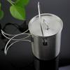 750Ml Stainless Steel Hanging Pot With Lid Outdoor Picnic Portable Foldable Handle Camping Water Cup Tea Pot Coffee Mug