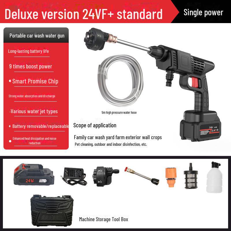 Аккумуляторный беспроводной пистолет высокого давления для мойки автомобилей с литиевой батареей
