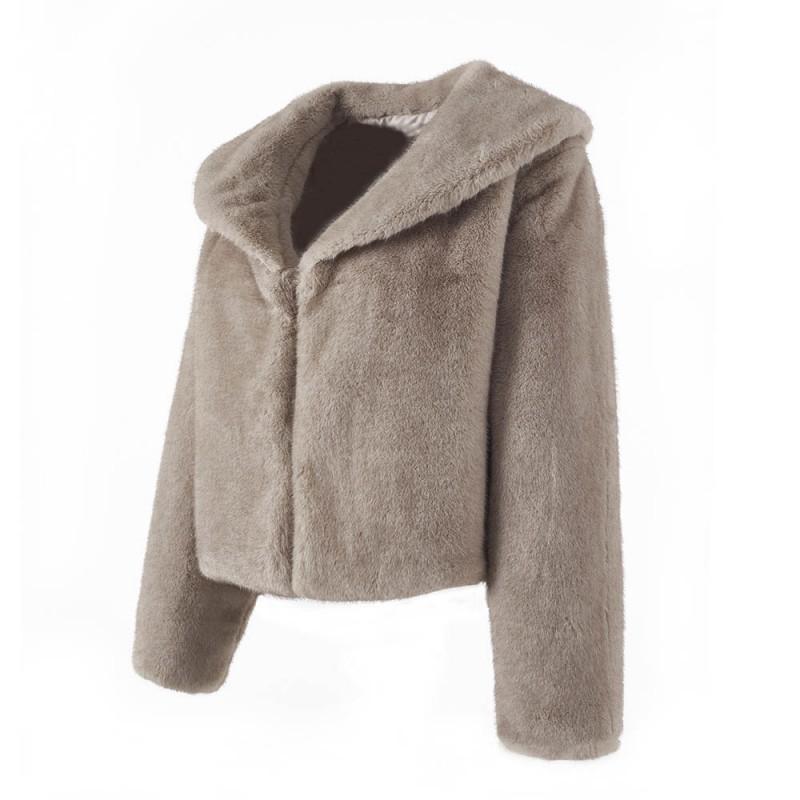 Womens Faux Fur Coat Long Sleeve Oversized Winter Warm Outerwear Camel Coffee Color