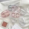 Women Clear Beauty Pupil Storage Box Travel Eye Care Container Contact Lens Cases Pink Transparent Colored Contact Lens Case