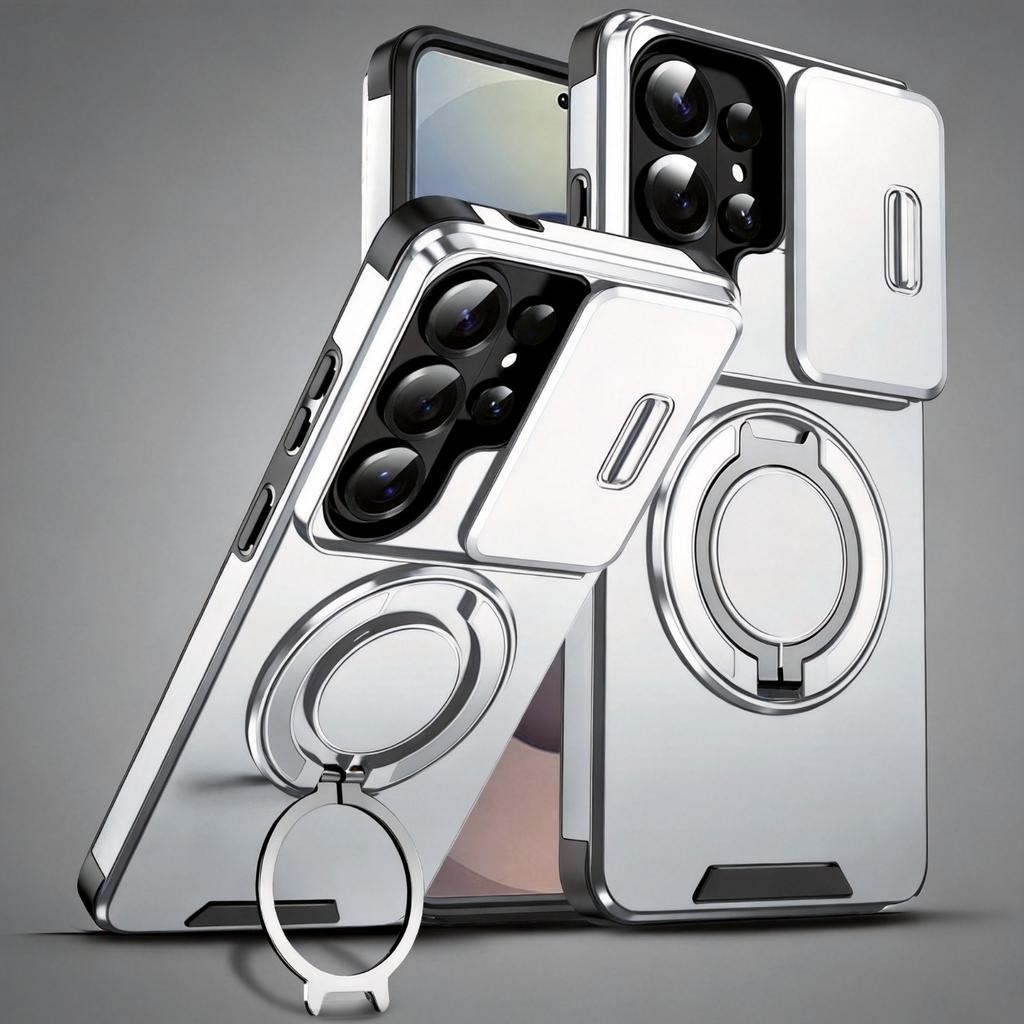 Чехол для Samsung Galaxy S26 S25 S24 S23 S22 S21 Ultra Plus Edge S25FE S24FE S23FE Funda Слайдер для камеры Магнитный держатель Бронированный чехол