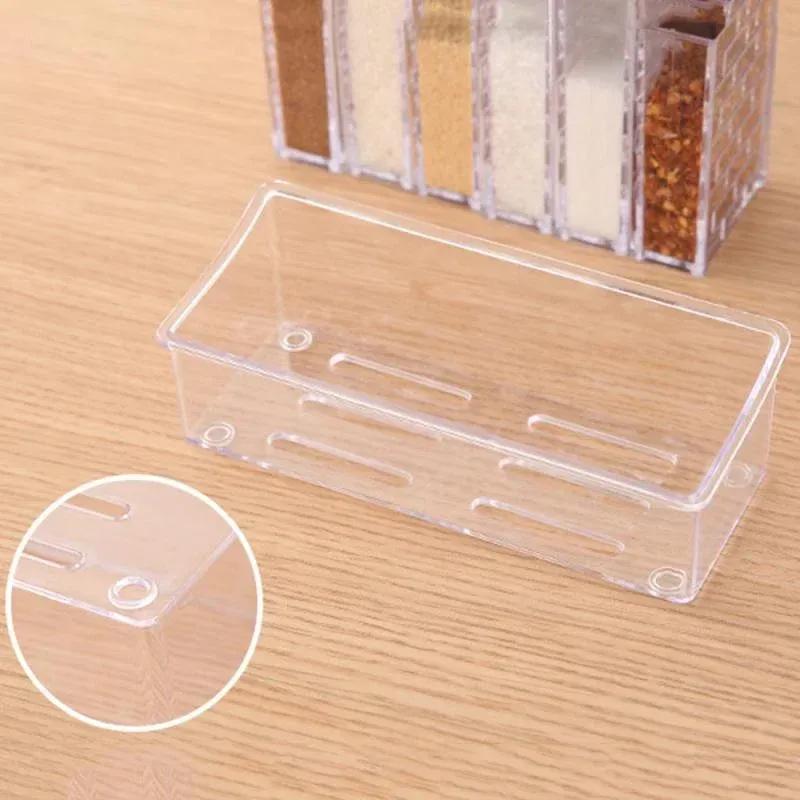 6pcs/set Spice Seasoning Box PP Salt Pepper Jars Box for Kitchen Spice Storage Organizer Box Home Organization