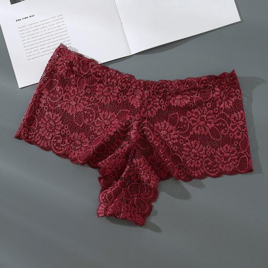 Women Underpants Breathable Lace Soft Solid Color No Constraint Quick-drying See-through