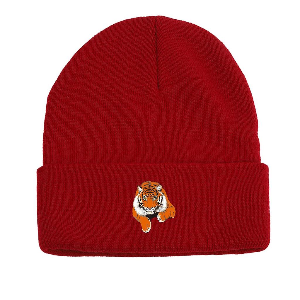 Lifelike Tiger Winter Knitted Cap Beanie, Animal Man Cap Stretchy Autumn Hip Hop Bobble Hat Knit Hat Beanie