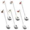 Festive Coffee Spoon Set Stainless Steel Cake Spoons New Christmas Teaspoons  Table Setting