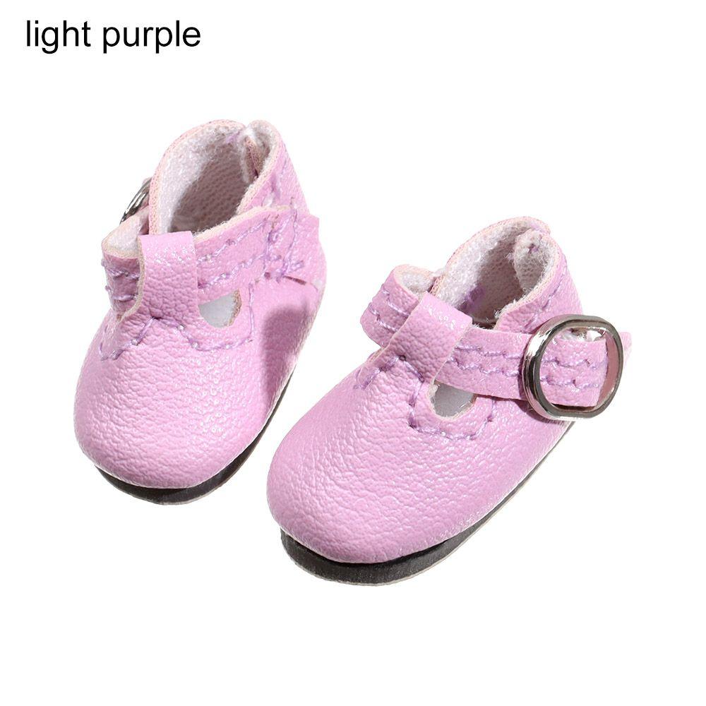 1 Pair 2.8*1.2cm Multicolor PU Leather Play House Change Clothes Game Doll Shoes Dolls Accessories