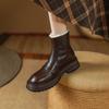 Мода 2025 Зимние ботильоны для женщин Натуральная кожа Высокая платформа Каблуки Шерсть Снежные ботинки Размер Застежка-молния Короткая Теплая обувь Базовые ботинки