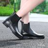 Rain Shoes Women's Rain Boots Short Medium Tube Waterproof Rubber Shoes Chelsea Martin Fashion Water Shoes New Elastic Outer Wear Non-slip