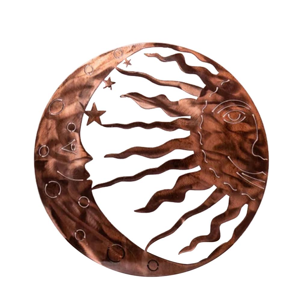 Металлические настенные украшения «Солнце и Луна» для улицы, 3D, стильная садовая скульптура для садового забора, украшения для крыльца