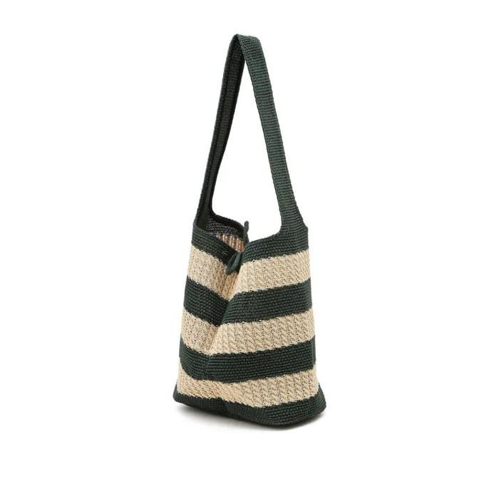 Marine Green Striped Knit Bag L HIBA6E803E2