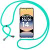 Coque Pour Xiaomi Redmi Note 14 5G (pas Pour 4G) - Antichoc Avec Cordon Turquoise - E.F.Connection®