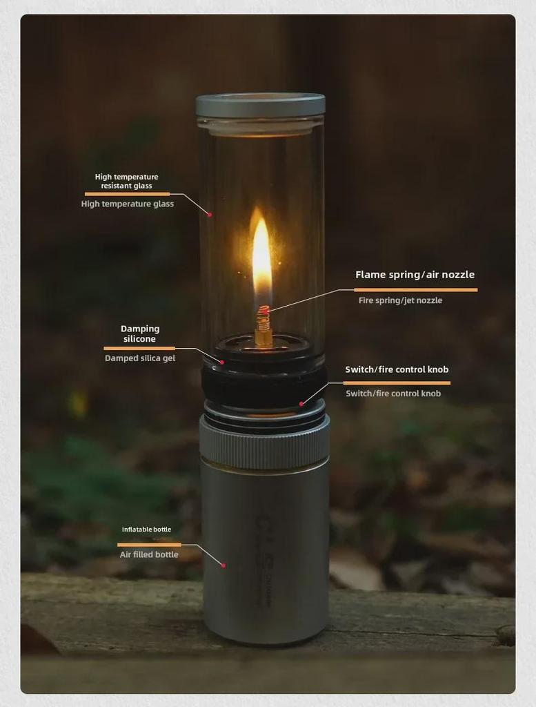 CLS Портативная наружная газовая лампа-свеча для кемпинга 