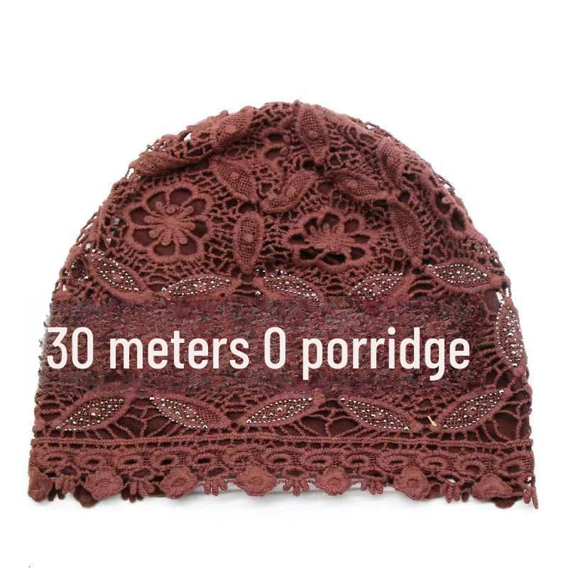 Women's Spring & Summer Floral Dot Baotou Hat - Lightweight, Double-Layered for Gray Hair Coverage