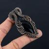 Black Onyx Gemstone Pure Copper Wire Wrapped Handmade Pendant Jewelry For Christmas Gift