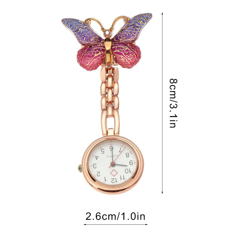 Gift Doctor Pendant Butterfly Shape Nurse Watch Quartz Clock Pocket Watch