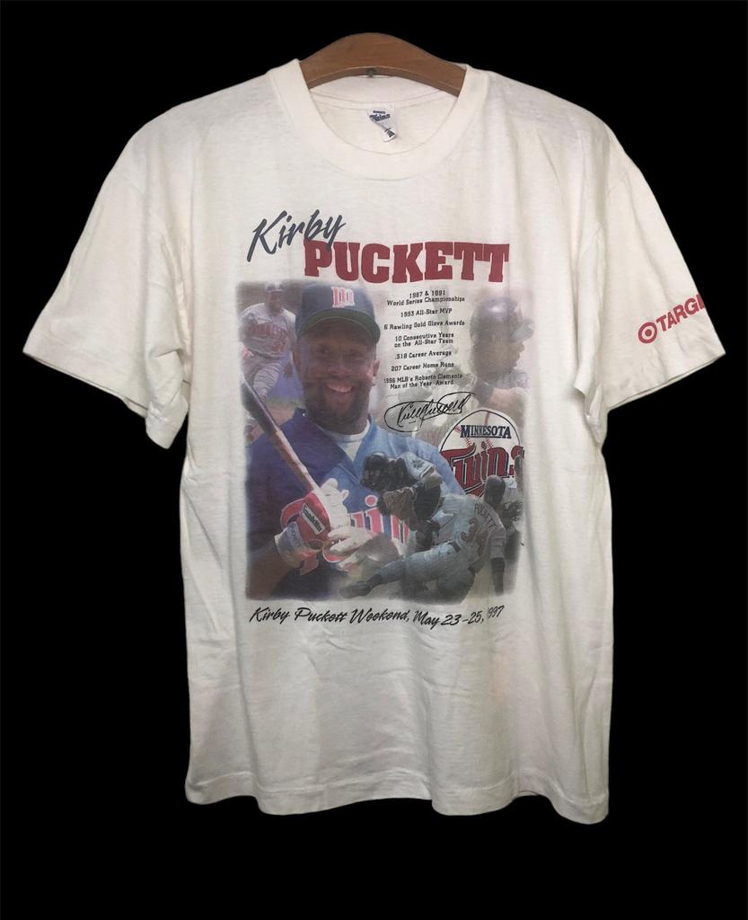 Vintage 90s Kirby Puckett Minnesota Twins NFL Football T Shirt Large Size