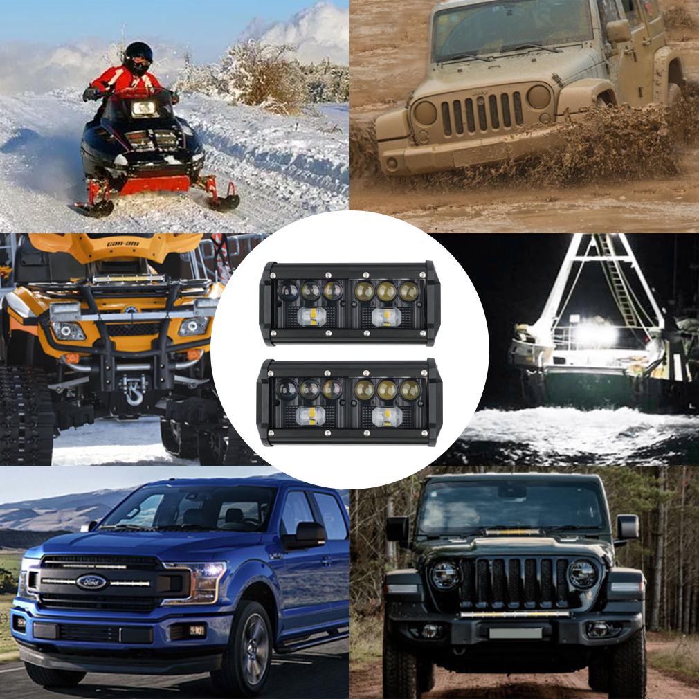 1 шт. двухцветный автомобильный светодиодный светильник для бездорожья 4x4, прожектор, противотуманная фара, 12 В, 24 В, фара для грузовика, фермы, трактора, лодки, внедорожника, квадроцикла, световая полоса/рабочий свет, белый и желтый