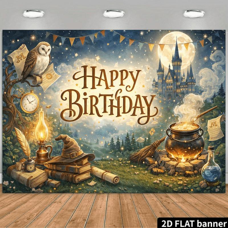 The 2D flat oil lamp magic background cloth is highly suitable for indoor or outdoor celebration events.