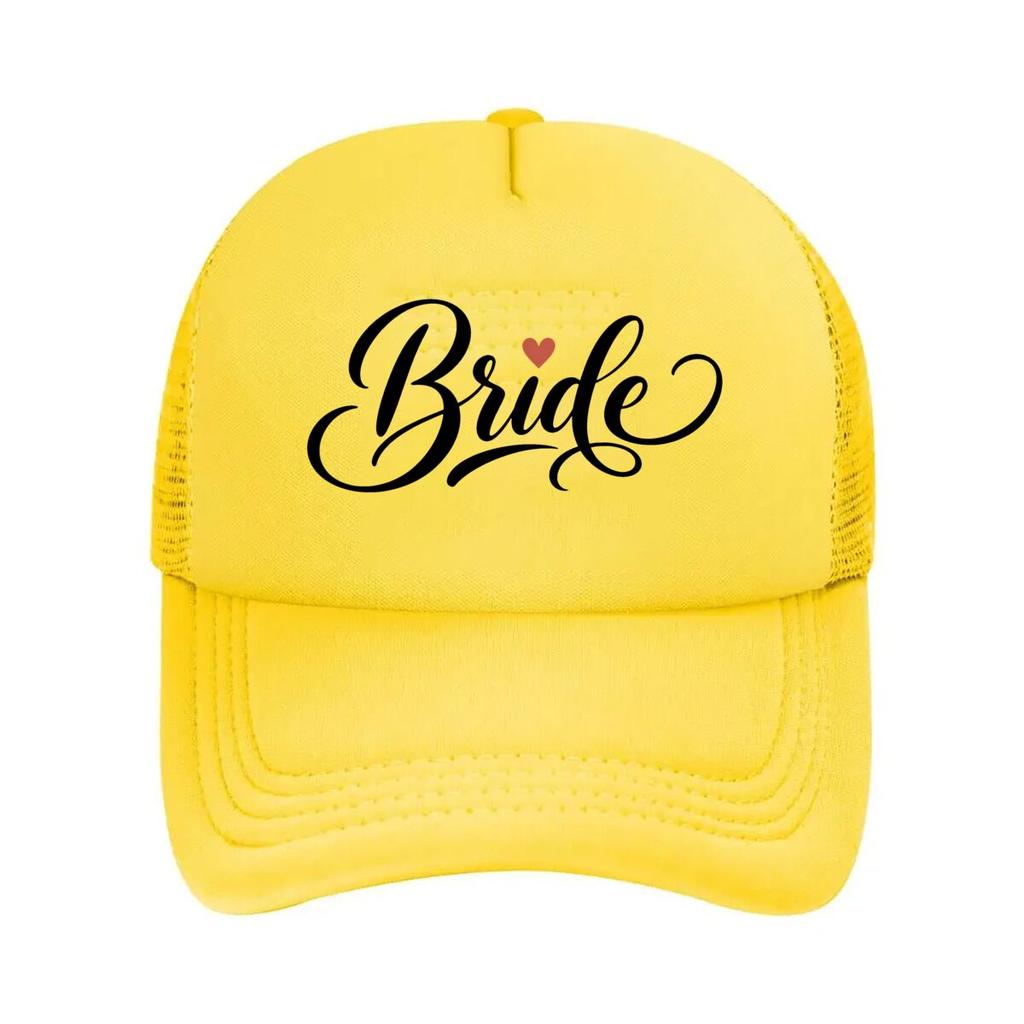 Bride Script With Heart Accent Mesh Baseball Cap For Womens Unisex FeUnisex Beach Dad Hat Hip Hop
