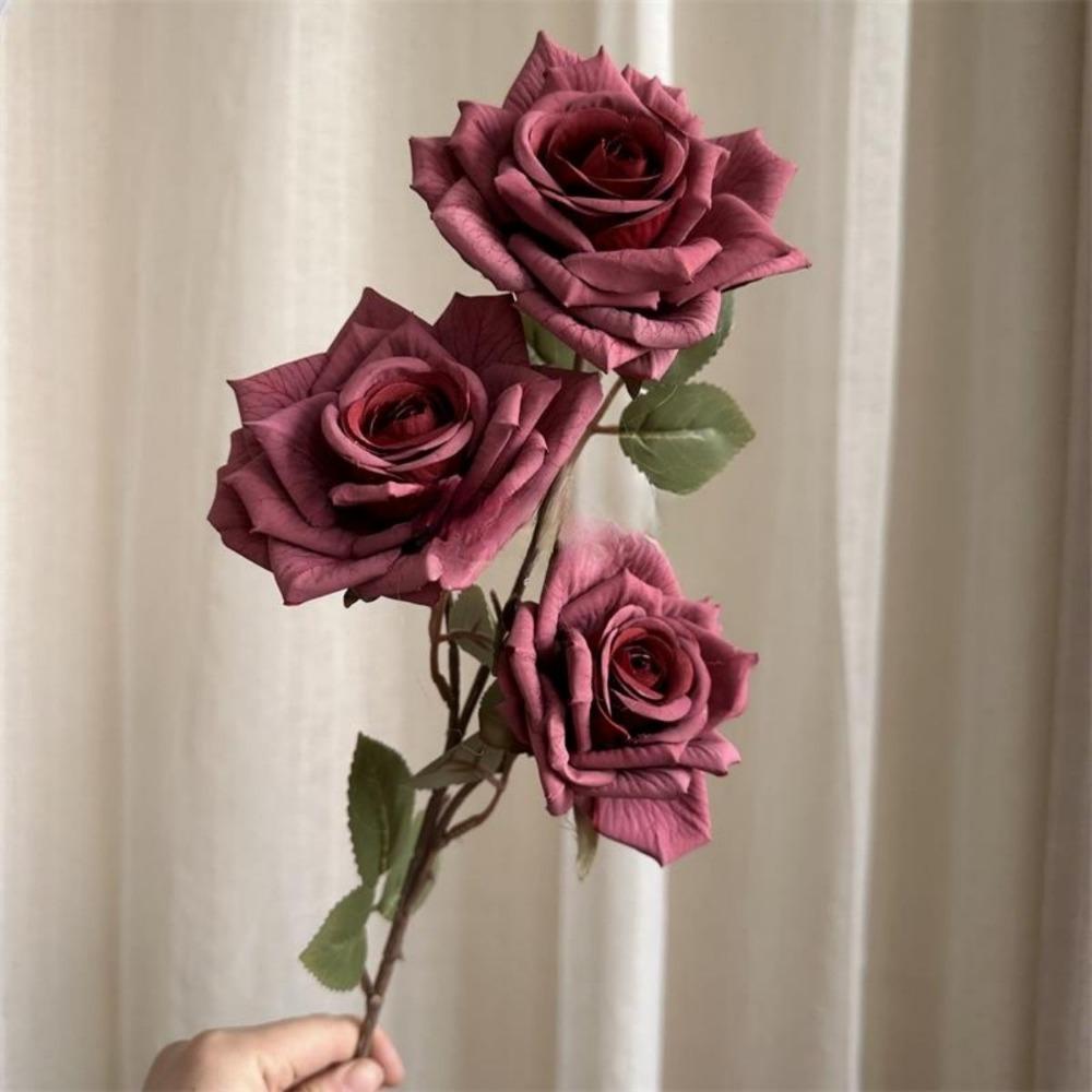 6 шт. искусственных цветов розы цвета мокко, реалистичный стебель, искусственная шелковая роза, 67 см, букет для самостоятельного оформления свадьбы, домашнего декора, центрального украшения отеля, Дня святого Валентина, Дня матери