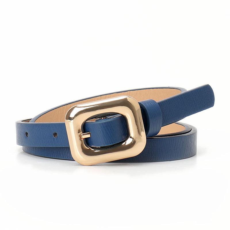 Simple Alloy Square Buckle Women'S Belt, Dress Jeans, High-End Thin Belt Women