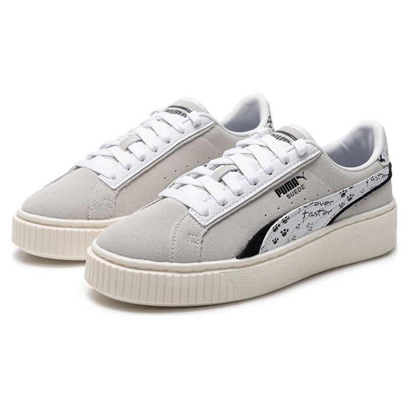 Puma Женские платформы из замши Draw 'Серый Белый' 395904-02