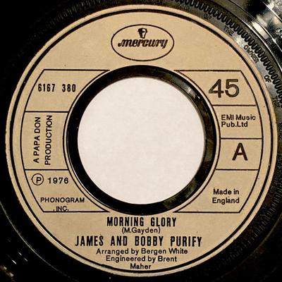 7-дюймовая пластинка JAMES & BOBBY PURIFY - Morning Glory 6167380 Mercury 1976 Великобритания Соул/Фанк Б/У