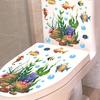Toilet Lid Stickers Self-adhesive PVC Decals Vinyl Art Decoration Creative Undersea Animals & Plants Wall Stickers Removable Bathroom Ceramic