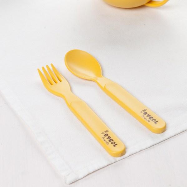 Набор ложек и вилок для кукурузы Ibyeol Friends, 1 комплект, желтый