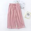 Summer Japanese Style Loose Cropped Trousers Ladies Modal Thin Shorts Solid Color Wide Leg Large Size Home Pants Womens Bottoms