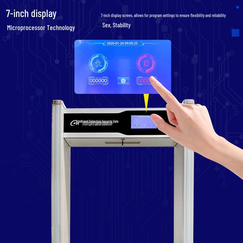 7-Inch High-Precision Metal Detector Security Gate with Anti-Interference and Copper Detection