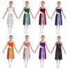 Girls Sleeveless Mesh Straps Color Contrast Leotard Dress for Lyrical Contemporary Dance Performance