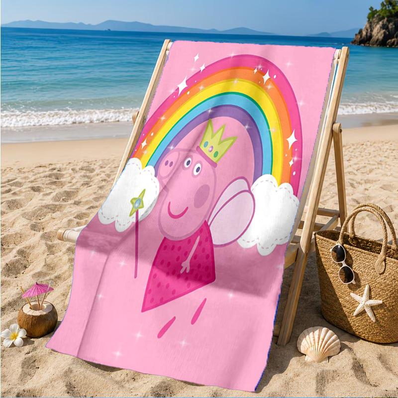Princess Peppa Beach Towel, Quick-drying, Easy to Care for, Suitable for Both Fitness and Beach Vacations,Sports Essential