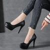 High Heels Women Stiletto Princess Waterproof Platform Nightclub Super Pumps Single Work Shoes Black Woman's Wedding Shoes