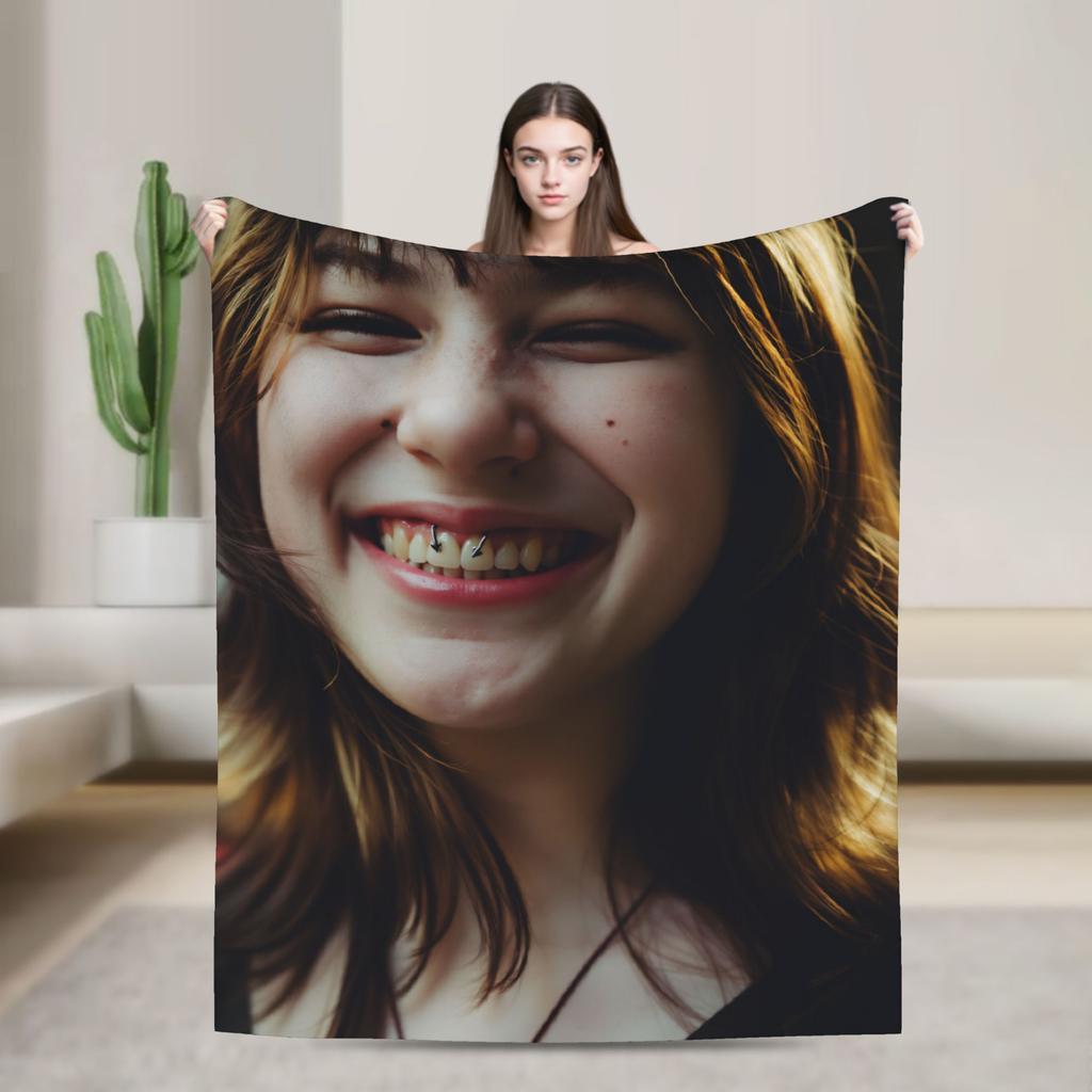 Alysa Liu Warm Blanket For Living Room Trend Throw Blanket Winter Travel Office Flannel Bedspread