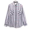 70s Vintage Check Pattern Long Sleeve Shirt L Blue Men's Used