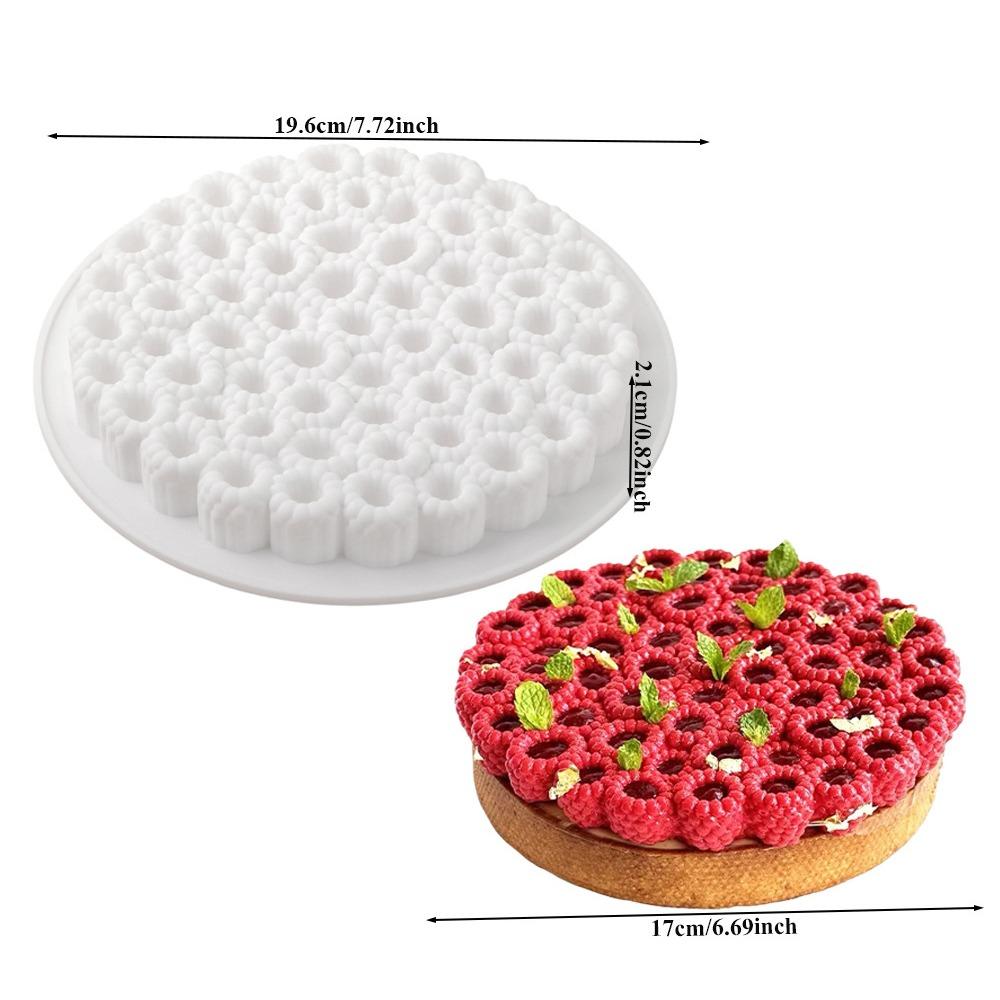 1/8 Cells 3D Raspberry Silicone Mold Flower Design Food-Grade Silicone Baking Cake Molds DIY Heat-Resistant Dessert Baking Tools