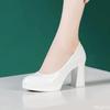 2025 New Women Fashionable Versatile Round Toe High Heel Shoes Lady Casual Comfortable Work Pumps Elegant Minimalist Women Shoes