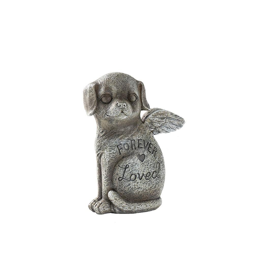 Weatherproof Pet Dog Cats Memorial Sculpture Stone Finish Pet Memorial Tombstone Living Room