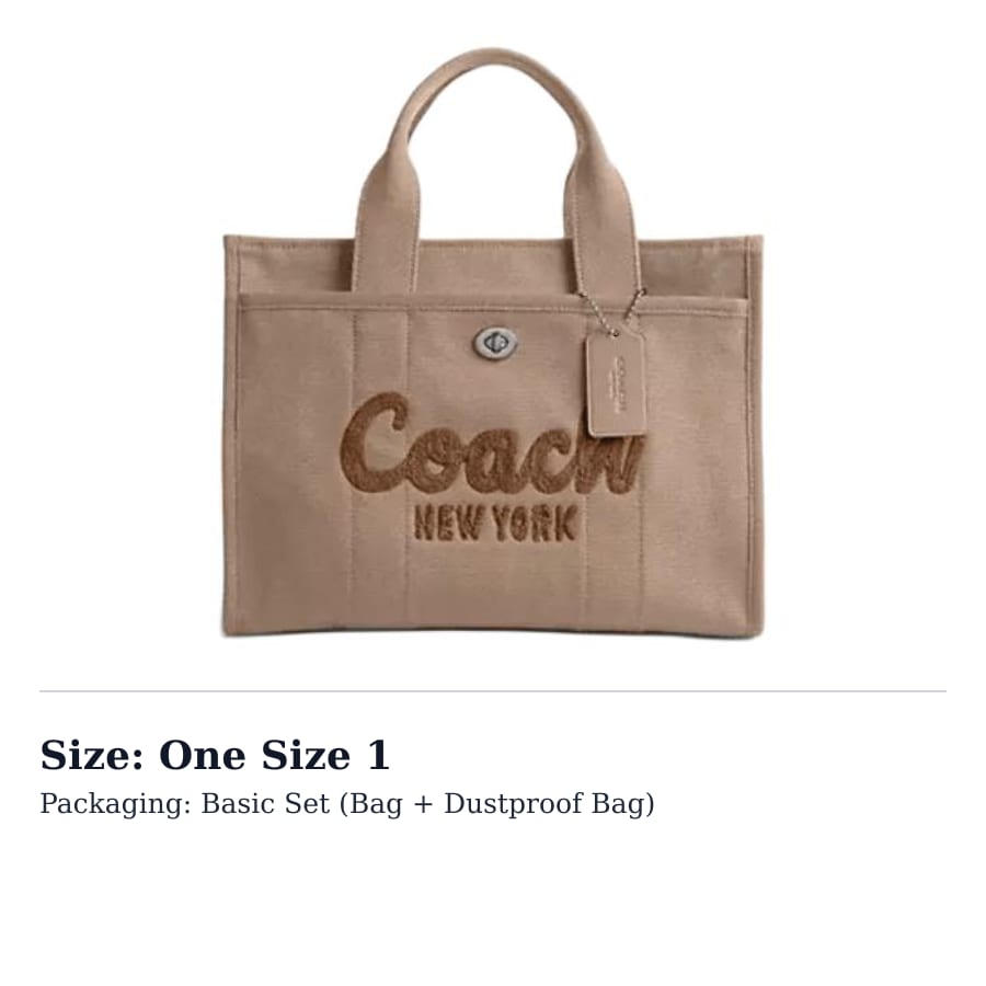 Coach Канвасная сумка-тоут с атласными деталями, Сумка для покупок, Женская сумка через плечо, Большая, Коричневая CP158-LHVRA